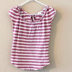 Summer shirt/ Blouse - Red and White Stripes - 4th of July